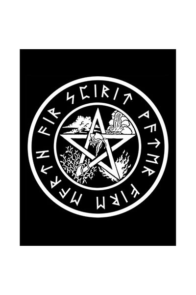 Z zepplin Patch-ul pentru spate mare cu pentagramă pentru vrăjitoare