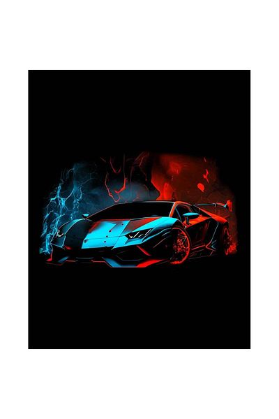 Z zepplin Lamborghini Blue Red Neon Patch Patch mare pe spate