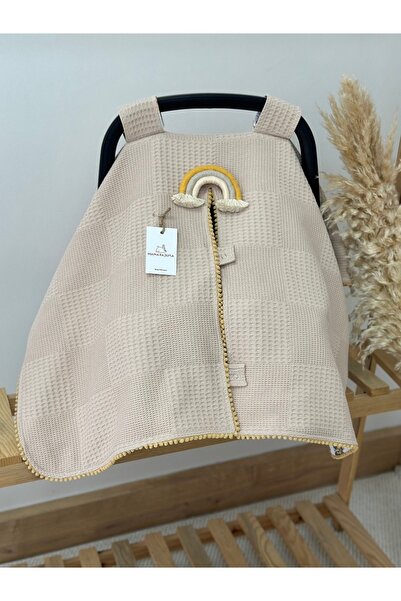 MAMARADUGA Beige Gazelle and Rainbow - Single Stroller Cover, Double Sided
