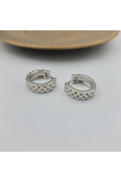SE Jewellery Silver Colored Unisex Steel Earrings