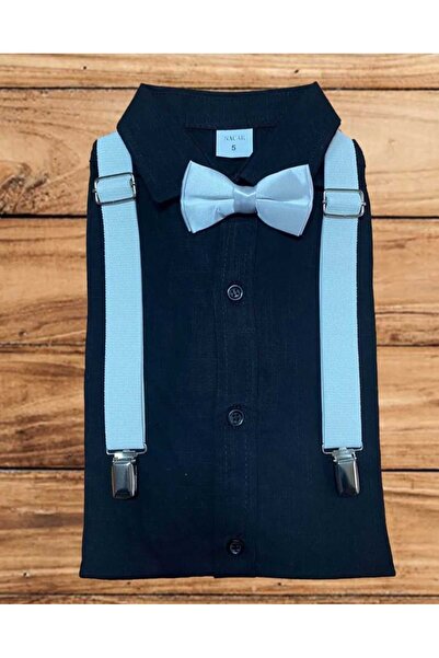 BLUEMOOR Dečija košulja dugih rukava i tregeri sa leptir mašnom za kostim za ...