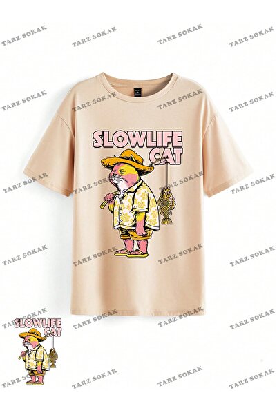 Tarzsokak Tricou lung unisex BAY Oikcrsl cu imprimeu, cu gât rotund, lejer, m...