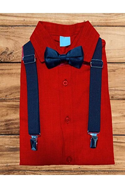 Öz klas Store Dečačka košulja dugih rukava i set sa tregerima i leptir mašnom...