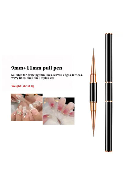 Venalisa Çift Taraflı Kapaklı Fırça 9 mm ve 11 mm Nail Art Fırçası