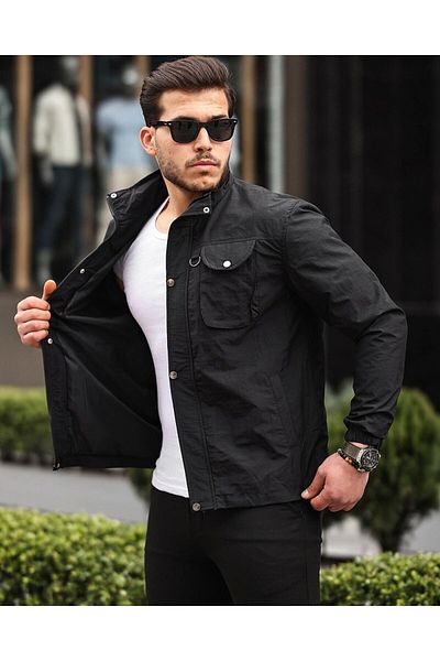 Clavi New Season Water and Windproof Fabric Seasonal Raincoat Jacket Black