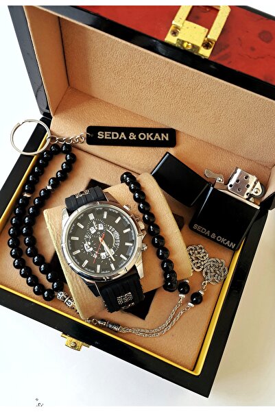 Time İst KİŞİYE ÖZEL ERKEK KOL SAATİ SETİ : SAAT, TESBİH, BİLEKLİK, ANAHTARLIK, ÇAKMAK.