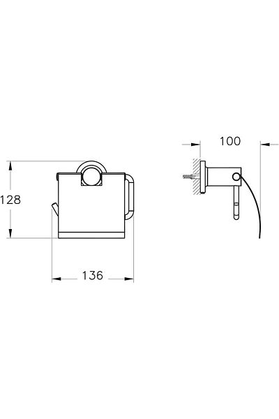 VitrA Ilia A44167 Toilet Paper Holder, Chrome