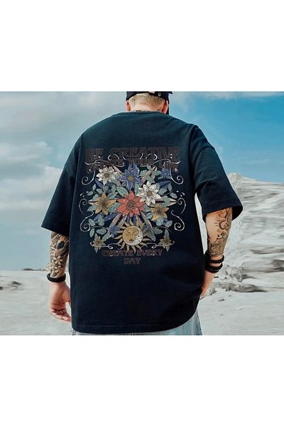 AMOR FACE LARGE SIZE CUSTOM DESIGN BE CREATIVE BACK PRINT 100% COTTON OVERSIZE MEN'S T-SHIRT