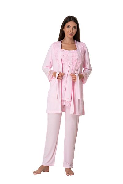 by İGP Effortt Mink Cotton Maternity Pajamas Set with Dressing Gown