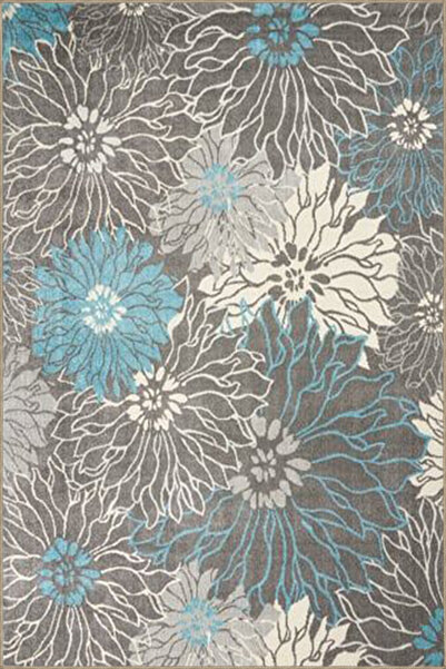 Rugs Modern Halı Covor cu bază țesută în tonuri de albastru deschis cu model ...