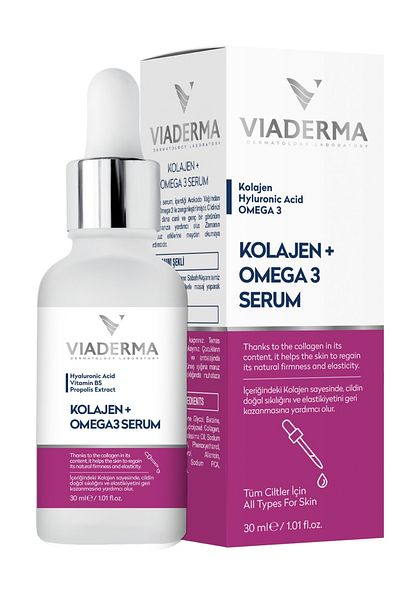 Viaderma Collagen & Omega3 Anti-Wrinkle Serum 30 ml Nourishes Young Look Skin