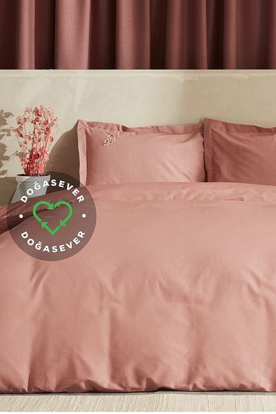 Karaca Home Set cuvertură dublu Doğalever Sakura Doğadan Colors Trandafir uscat