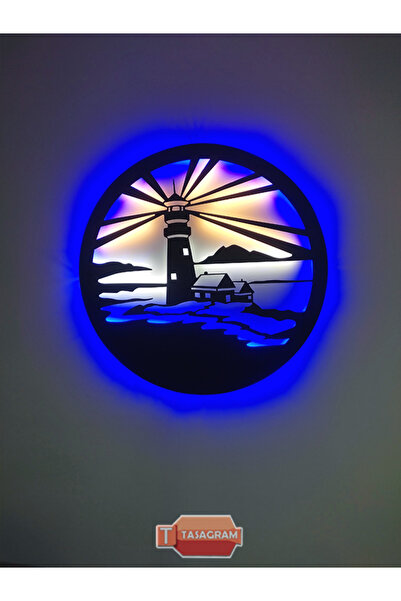 TASAGRAM Deniz Feneri Ledli Metal Tablo