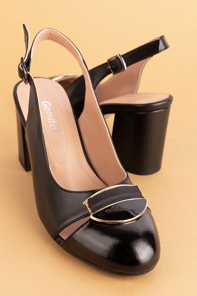 Gondol Pantofi cu toc eleganti cu catarama din piele naturala Ast.6725