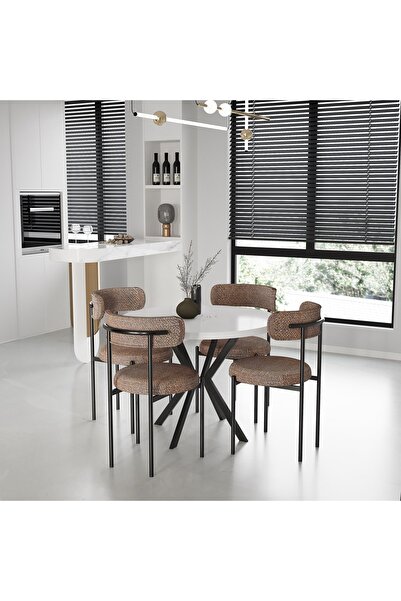 Dekoroom's MOON  4+1  MUTFAK MASA SANDALYE  TAKIM