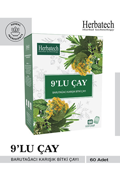 Herbatech 9'lu Barutağacı Karışık Bitkisel Dokuzlu Çayı 60x1.5gr