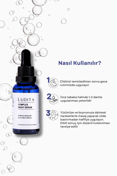 LUDITA Complex Night Serum – Gece Bakım Serumu, Anti-Aging & Nemlendirici