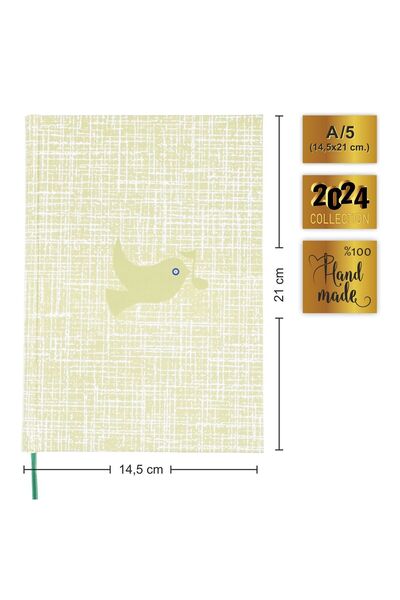 BİDEFTER كتاب الموسيقى (مفتاح اليسار) 100% صناعة يدوية، خياطة يدوية (خيوط) غل...