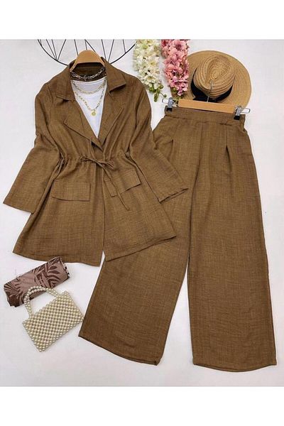YILMAZBARMAZ women's linen jacket suit