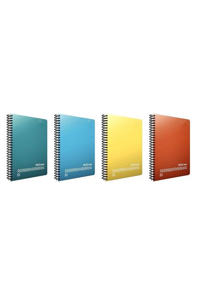 Gıpta Fresco A4 120 Sheets Plastic Cover Spiraled 4-Piece Lined Notebook