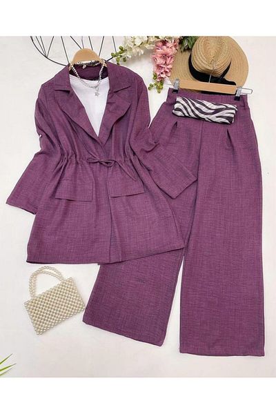 modasindoma women's linen jacket suit