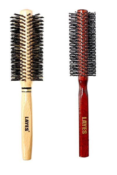 Layes فرشاة مجفف الشعر ذات الأطراف الخشبية والبلاستيكية