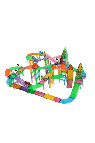 BİLMİŞ ÇOCUK Mıknatıslı Magnetik Yapı Blokları Araba Yolu (126 parça)