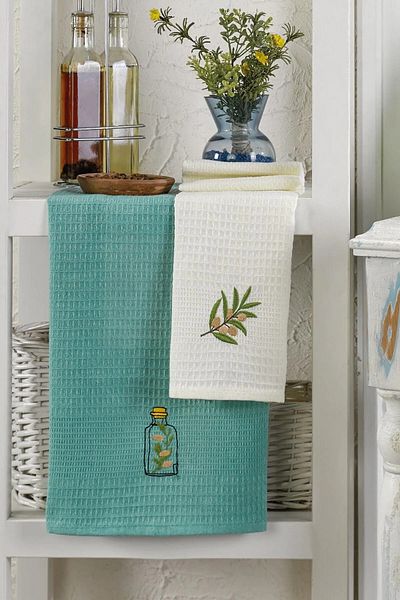 INTER Z Cotton Waffle 6 Pieces Kitchen Drying Cloth Set