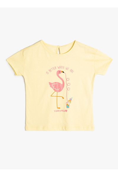 Koton Women's Yellow T-Shirt 4SMG10109AK