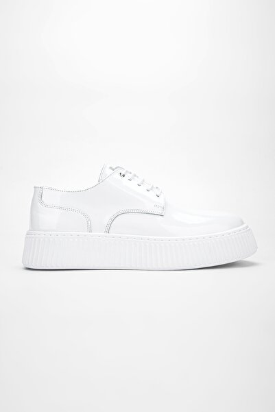 Valmenti Aden Erkek Beyaz Rugan Hakiki Deri Sneakers & Spor Ayakkabı