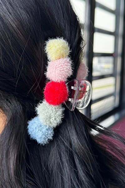 TAKIŞTIR Mixed Color Latch Buckle with Pompom