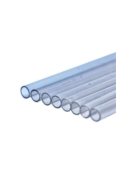 GVN ART Plastic Hollow Transparent Slat Diameter 10 mm & 50 cm Inner diameter 9 mm 10 pieces
