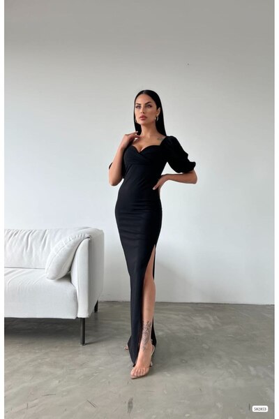 vuvutasarım Βραδινό φόρεμα New Season Maxi Scuba Crepe με λεπτομέρεια με σχισμή 582853