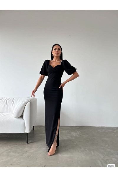 vuvutasarım Βραδινό φόρεμα New Season Maxi Scuba Crepe με λεπτομέρεια με σχισμή 582853