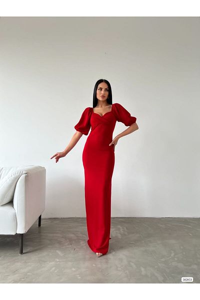 vuvutasarım Βραδινό φόρεμα New Season Maxi Scuba Crepe με λεπτομέρεια με σχισμή 582853