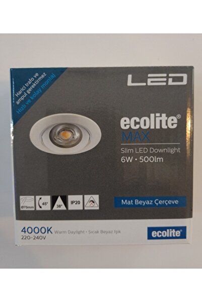 Ecolite Max 6w 4000k Led Gömme Spot ılık Beyaz Işık