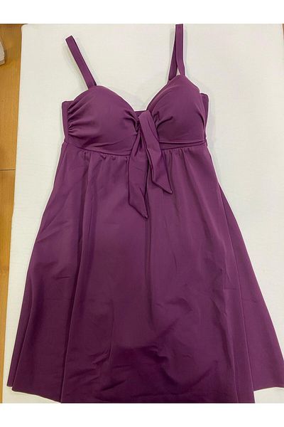 Kom SOLID COLOR RIBBON DETAILED DRESS SWIMSUIT