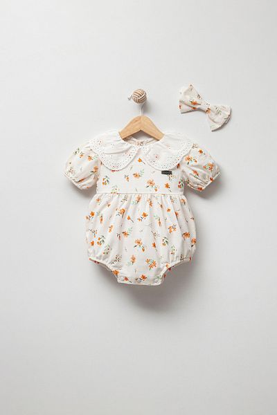 Jikko Baby طقم بذلة رومبير من الموسلين بنقشة الزهور 8001