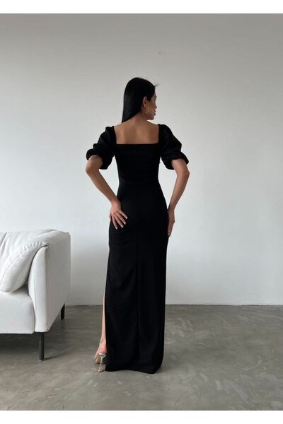 vuvutasarım Βραδινό φόρεμα New Season Maxi Scuba Crepe με λεπτομέρεια με σχισμή 582853