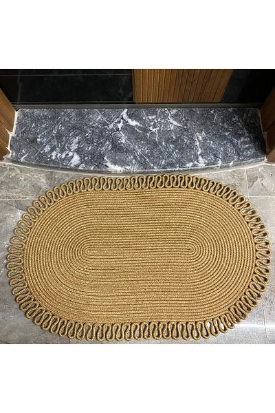MaVaux Dublin Series Jute, Patterned Door, Door Mat, Bath Mat, Balcony Mat / Gift, Household Item