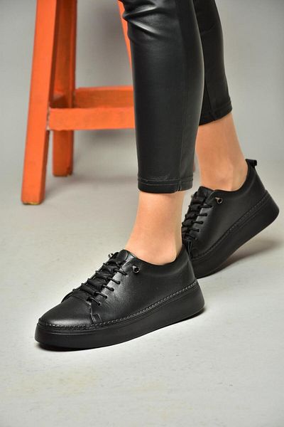Fox Shoes P555305003 Adidași din piele neagră