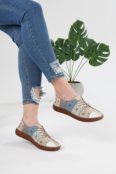 MİRATERLİK ORTOPEDİK TERLİK VE AYAKKABI Mira Ortopedik Kadın Deri Babet Ayakk...