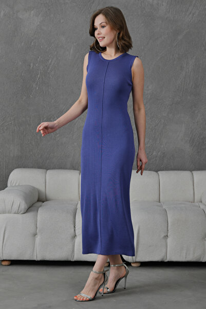 Secret Passion Lingerie Новий сезон Літній Midi довжини Прання Пряжа Трикотаж Велосипедний комір Безрукавне трикотажне плаття 1110