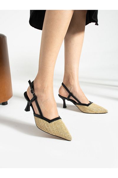 Alemdar Shoes Pantofi de damă cu toc din in negru STEVE