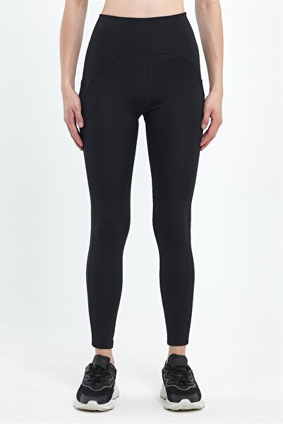 GRAB Women's Black Mesh Detailed Sports Tights