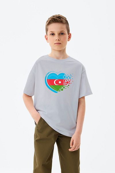 ADABEBEK Μπλουζάκι για αγόρι με στάμπα με σημαία Αζερμπαϊτζάν