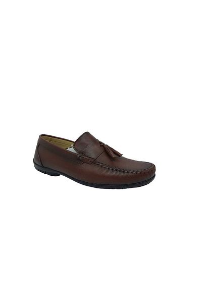 Zerhan 100 Ανδρικά Tan Παπούτσια Loafer από γνήσιο δέρμα καθημερινής χρήσης