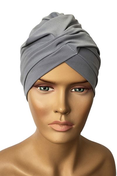 Vera Aura Ready Turban Καπάκι Γκρι Σταυρός Γυναικείο Hijab Καπάκι Θαλάσσιο Καπάκι Μαγιό Καπάκι