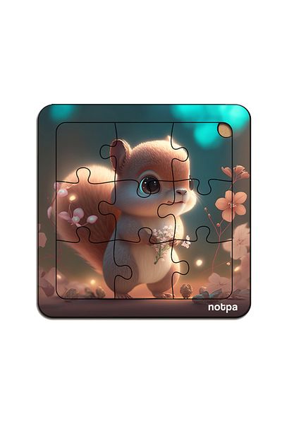 kutuTR Cute Animals Wooden Colorful Puzzle for Kids 13x13 Size Puzzle 9 Pieces Set of 3 311