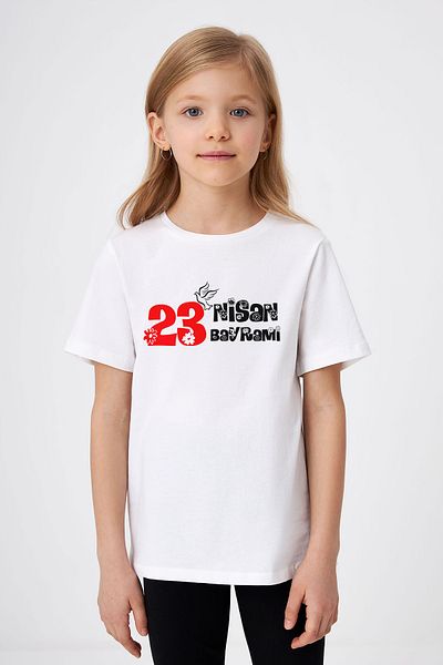 ADABEBEK Tricou pentru fetiță imprimat Ziua 23 Aprilie
